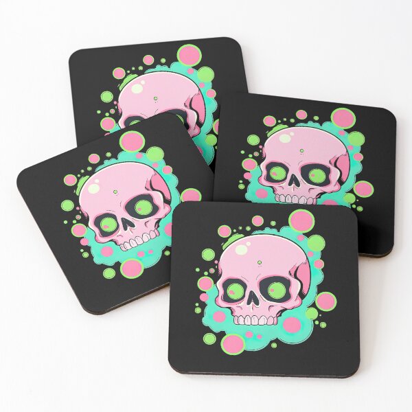 Item preview, Colorful Bubblegum Skull Lollipop Pink and Blue Sweets Juicy Spooky Halloween designed and sold by BubbleBone.