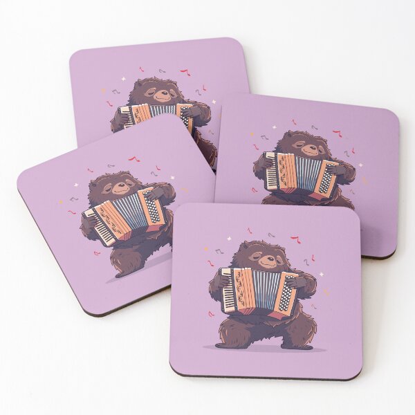 Item preview, Bigfoot Playing Accordion. Spooky Cute Mariachi Monster. designed and sold by lunaticbear.