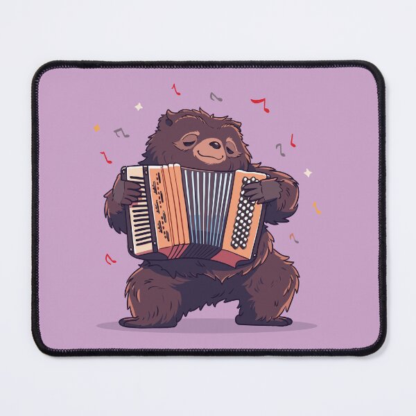 Item preview, Bigfoot Playing Accordion. Spooky Cute Mariachi Monster. designed and sold by lunaticbear.