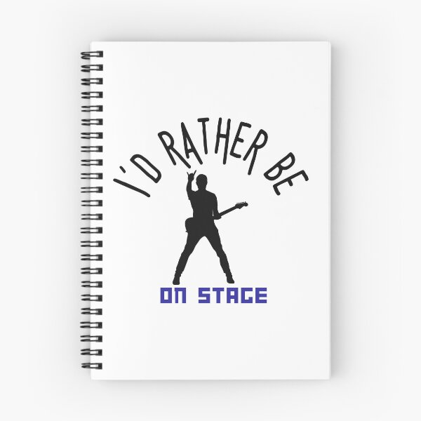 Item preview, I´d rather be on music stage, metal rock guitarist. Black text and image. Gifts & Merchandise designed and sold by LindaLG.