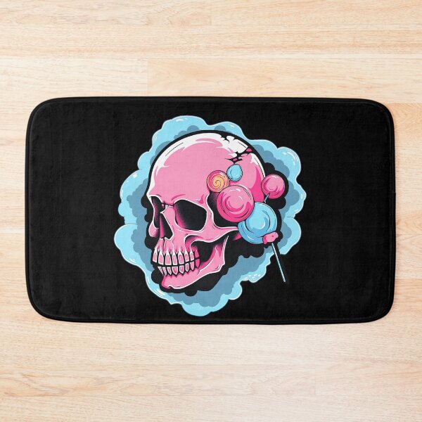 Item preview, Colorful Bubblegum Skull Lollipop Pink and Blue Sweets Juicy Spooky Halloween designed and sold by BubbleBone.
