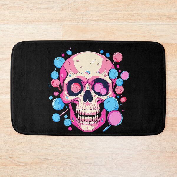 Item preview, Colorful Bubblegum Skull Lollipop Pink and Blue Sweets Juicy Spooky Halloween designed and sold by BubbleBone.