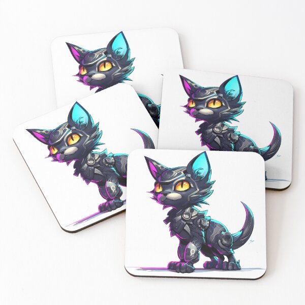 Item preview, Cyberpunk Cat in Neon Colors designed and sold by SchorlCraft.