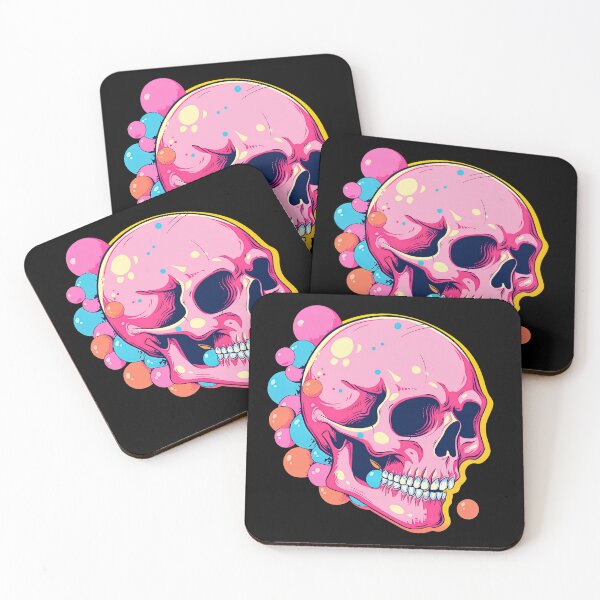 Item preview, Colorful Bubblegum Skull Lollipop Pink and Blue Sweets Juicy Spooky Halloween designed and sold by BubbleBone.