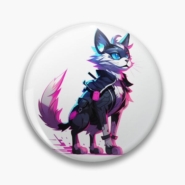 Item preview, Cyberpunk Cat in Neon Colors designed and sold by SchorlCraft.