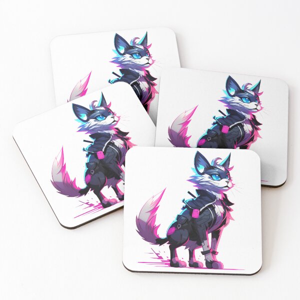 Item preview, Cyberpunk Cat in Neon Colors designed and sold by SchorlCraft.