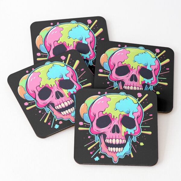 Item preview, Colorful Bubblegum Skull Lollipop Pink and Blue Sweets Juicy Spooky Halloween designed and sold by BubbleBone.