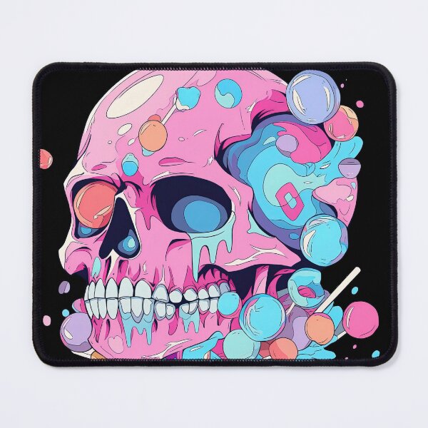 Item preview, Colorful Bubblegum Skull Lollipop Pink and Blue Sweets Juicy Spooky Halloween designed and sold by BubbleBone.