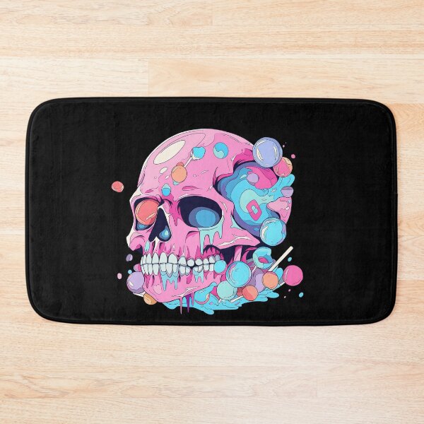 Item preview, Colorful Bubblegum Skull Lollipop Pink and Blue Sweets Juicy Spooky Halloween designed and sold by BubbleBone.