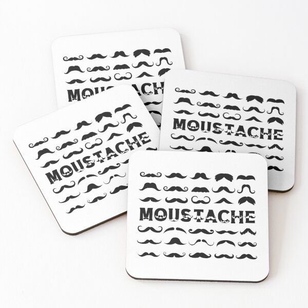 Item preview, Black Moustaches on White designed and sold by Flapi Store.