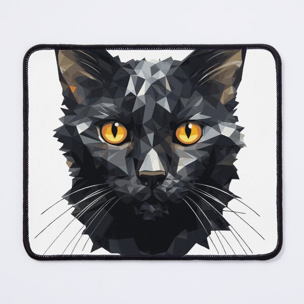 Item preview, Low poly cat - black cat in low polygon art designed and sold by Dahlann.
