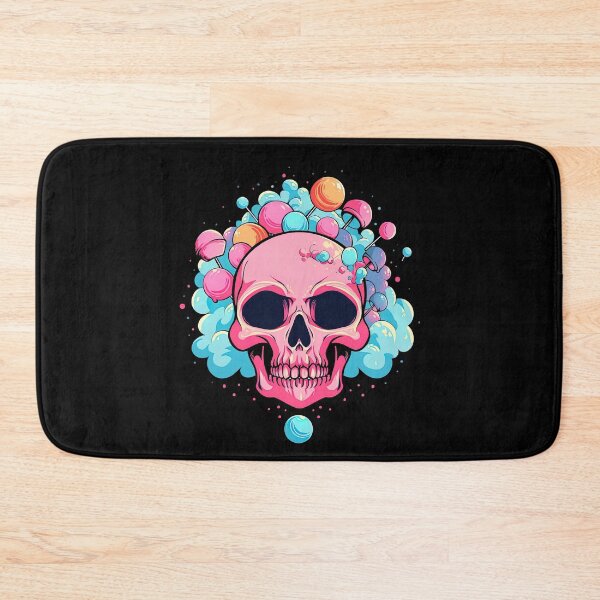 Item preview, Colorful Bubblegum Skull Lollipop Pink and Blue Sweets Juicy Spooky Halloween designed and sold by BubbleBone.