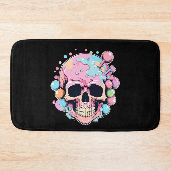 Item preview, Colorful Bubblegum Skull Lollipop Pink and Blue Sweets Juicy Spooky Halloween designed and sold by BubbleBone.