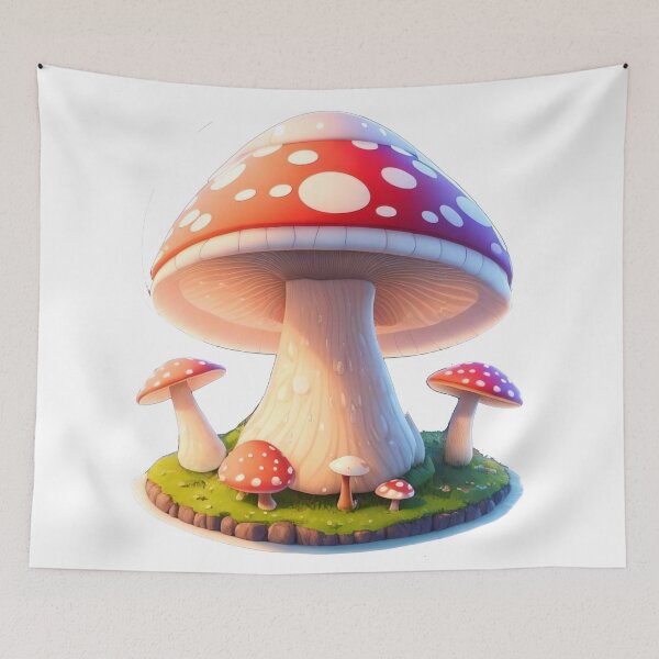 Item preview, Cinematic Mushroom Sticker: Whimsical 3D Vector Art with Charm designed and sold by WASjourney.