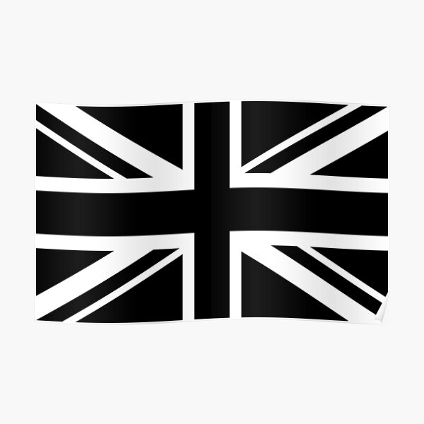 Union Jack In Black British Flag Uk Gb United Kingdom Portrait Poster By Tomsredbubble Redbubble