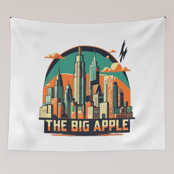 Item preview, 1950s Art Deco New York - Retro-modern Neon Skyline Tee designed and sold by Moisky Patterns.