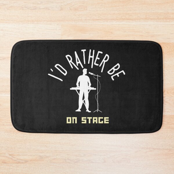 Item preview, I´d rather be on music stage, keyboard player. White text and image.  Gifts & Merchandise designed and sold by LindaLG.