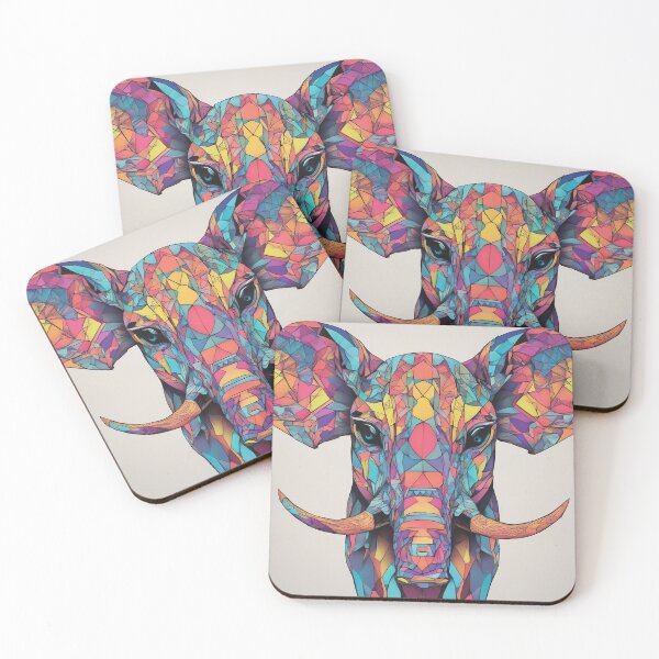 Item preview, Elephant with Vibrant Neon Outlines  designed and sold by Purrfectly  Furr.