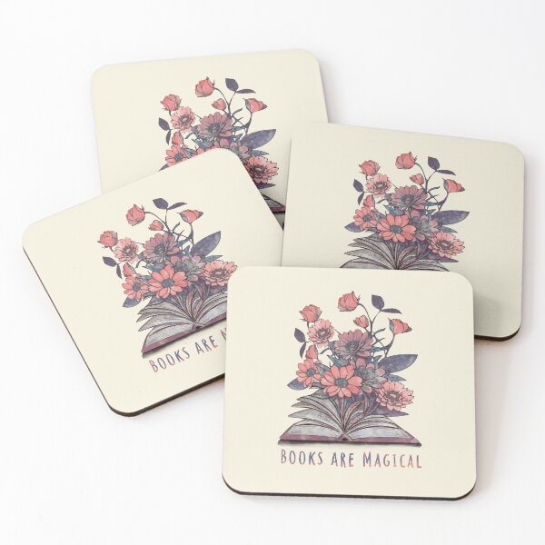 Item preview, Books are magical, Reading books, pink flowers growing from book, Book Sticker, bookworm gift for reader,student gift, lover books designed and sold by Collagedream.