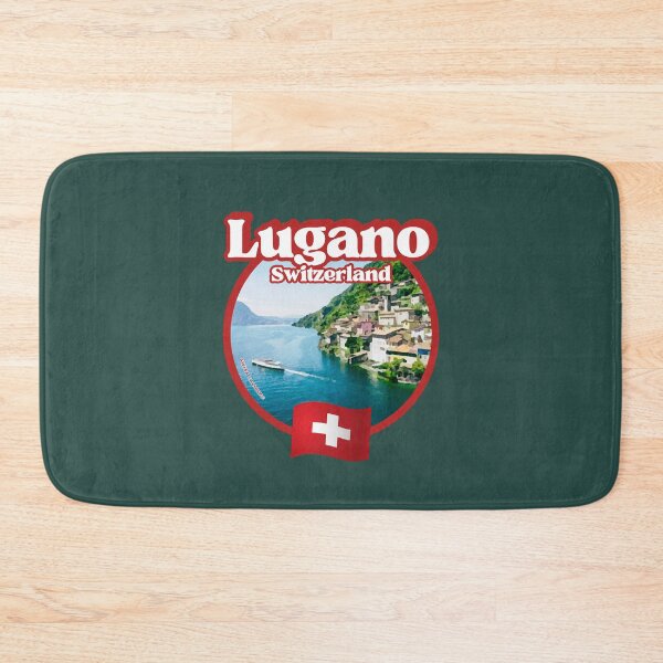Item preview, Lugano Souvenirs and attractions for tourists, things to see in lugano old town, Swiss Holidays in Switzerland, Red Tourist badge, CH dad mom, grandpa grandma from Lugano, Visit Helvetia I Love Lugano designed and sold by SwissCalibre.