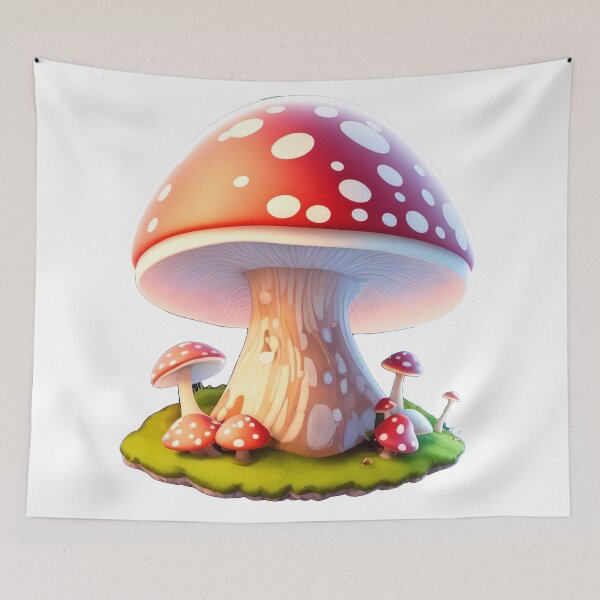 Item preview, Whimsical Mushroom Sticker: Cinematic 3D Vector Art and Charm designed and sold by WASjourney.