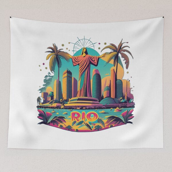 Item preview, 1970s Carnaval Rio - Tropical Neon Disco Era Tee designed and sold by Moisky Patterns.