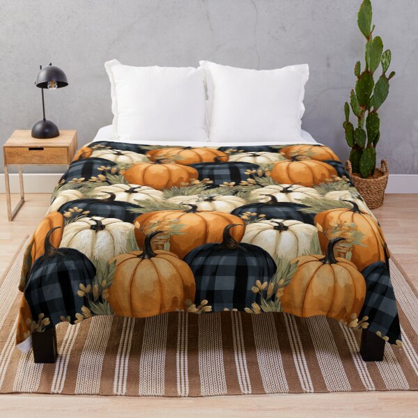 Item preview, Cute Pumpkin Design in Orange, White, and Buffalo Check designed and sold by LWLDesigns.