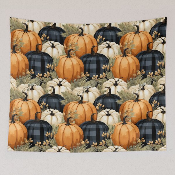 Item preview, Cute Pumpkin Design in Orange, White, and Buffalo Check designed and sold by LWLDesigns.
