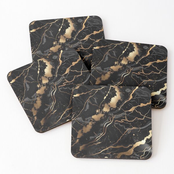 Item preview, Abstract Black Marble with Veins of Gold designed and sold by BirdsnStuff.