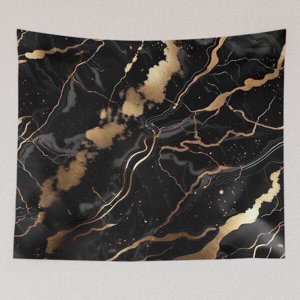 Item preview, Abstract Black Marble with Veins of Gold designed and sold by BirdsnStuff.