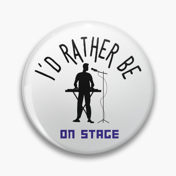 Item preview, I´d rather be on music stage, keyboard player. Black text and image. Gifts & Merchandise. designed and sold by LindaLG.