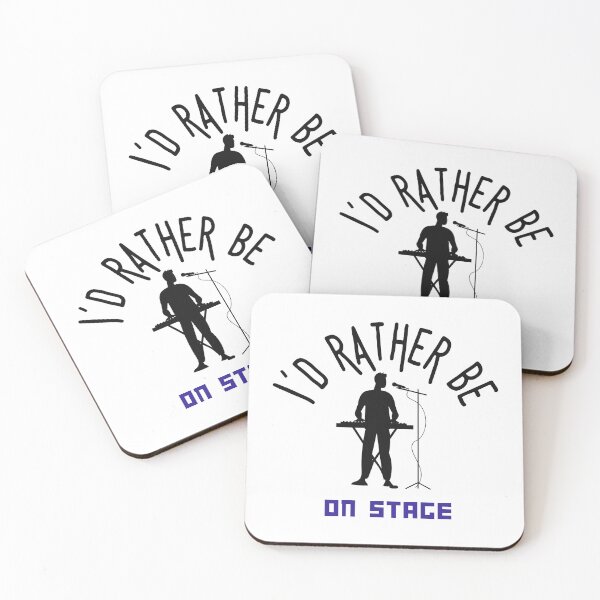 Item preview, I´d rather be on music stage, keyboard player. Black text and image. Gifts & Merchandise. designed and sold by LindaLG.