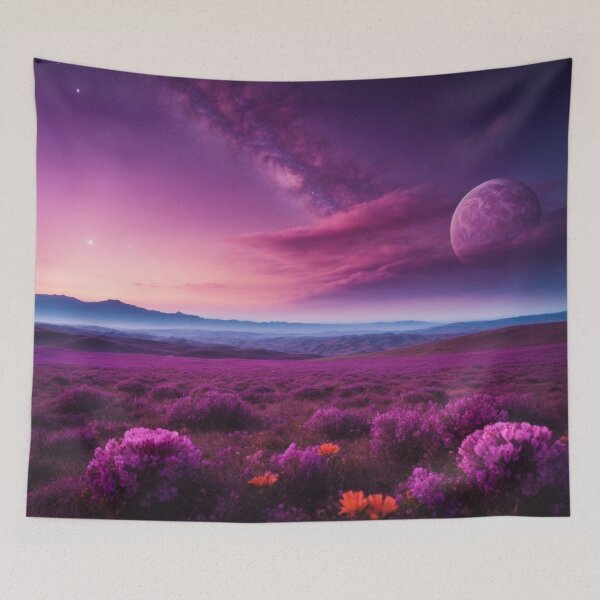 Item preview, Alien Dreamscape - Purple Skies and Blooming Hills #2 designed and sold by Electric-Easel.
