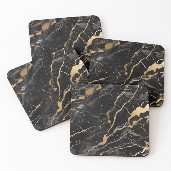 Item preview, Abstract Black Marble with Veins of Gold designed and sold by BirdsnStuff.