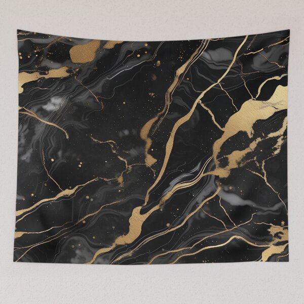 Item preview, Abstract Black Marble with Veins of Gold designed and sold by BirdsnStuff.