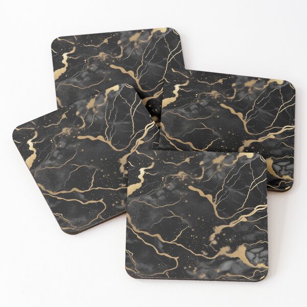 Item preview, Abstract Black Marble with Veins of Gold designed and sold by BirdsnStuff.