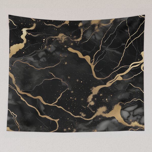 Item preview, Abstract Black Marble with Veins of Gold designed and sold by BirdsnStuff.