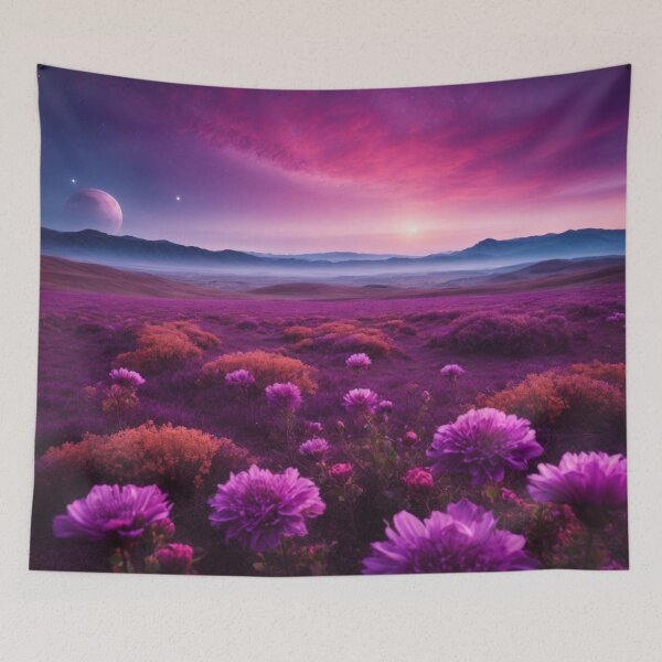 Item preview, Alien Dreamscape - Purple Skies and Blooming Hills #3 designed and sold by Electric-Easel.