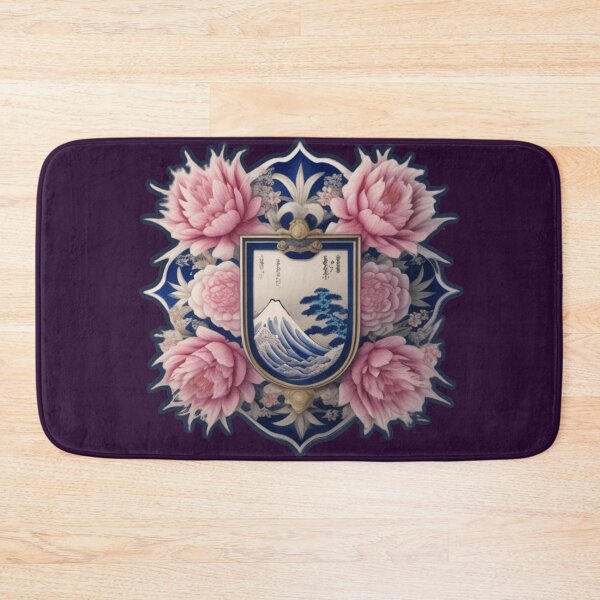 Item preview, Hokusai floral crest  designed and sold by Roxburylane.