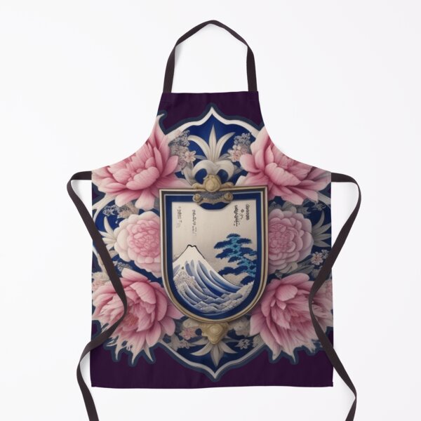 Item preview, Hokusai floral crest  designed and sold by Roxburylane.