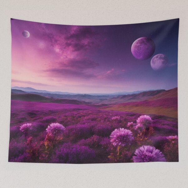 Item preview, Alien Dreamscape - Purple Skies and Blooming Hills #4 designed and sold by Electric-Easel.