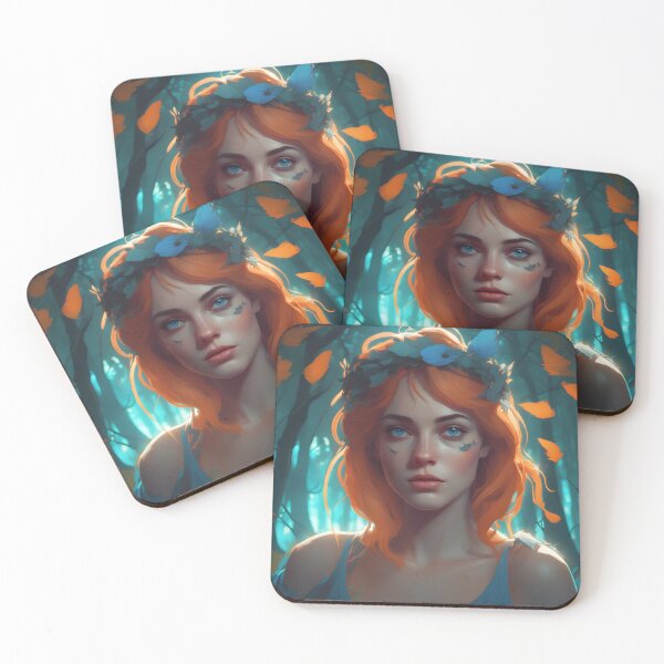 Item preview, Orange-Haired Nymph in the Heart of the Forest designed and sold by designsbyflo.