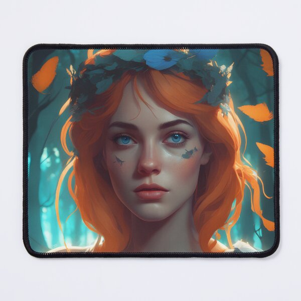 Item preview, Orange-Haired Nymph in the Heart of the Forest designed and sold by designsbyflo.