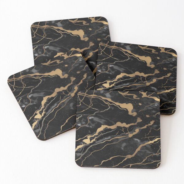 Item preview, Abstract Black Marble with Veins of Gold designed and sold by BirdsnStuff.