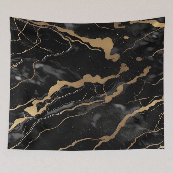 Item preview, Abstract Black Marble with Veins of Gold designed and sold by BirdsnStuff.