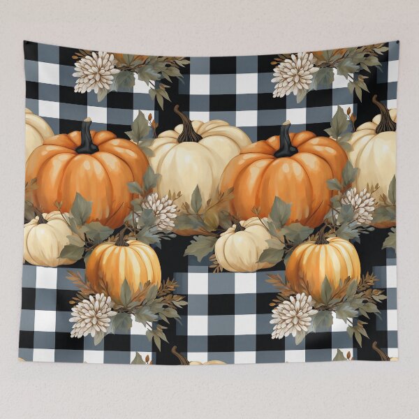 Item preview, Cute Pumpkin Design in Orange and Buffalo Check designed and sold by LWLDesigns.