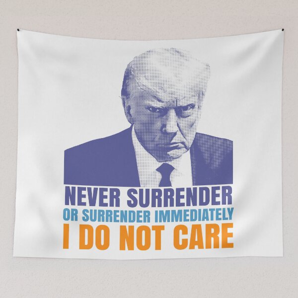 Item preview, Donald Trump never surrender graphic design designed and sold by ironpalette.