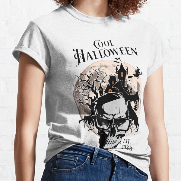Skull with sunglasses, cool Halloween Classic T-Shirt