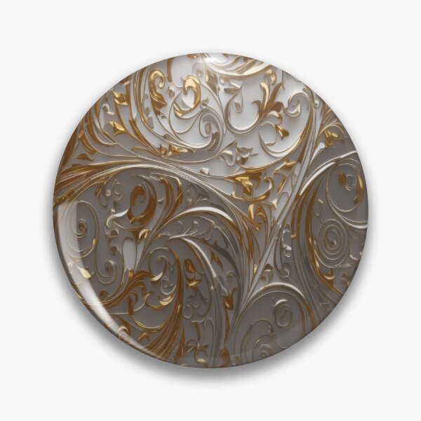 Item preview, Abstract Silver and Gold Marble Swirl Art designed and sold by BirdsnStuff.