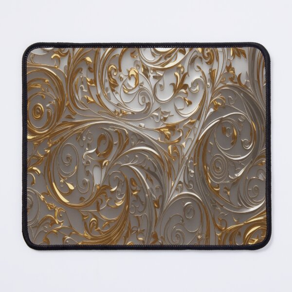 Item preview, Abstract Silver and Gold Marble Swirl Art designed and sold by BirdsnStuff.